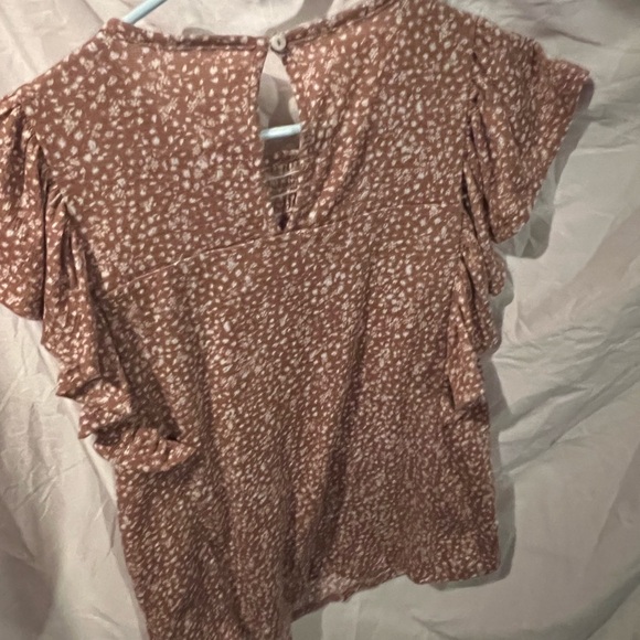 Maurices Brown Patterned Ruffle Blouse - Picture 3 of 3